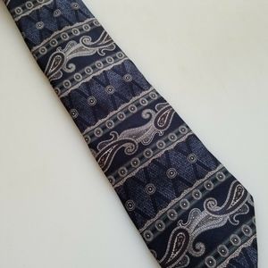 ZYLOS GEORGE MACHADO BLUE Modern PAISLEY SILK TIE